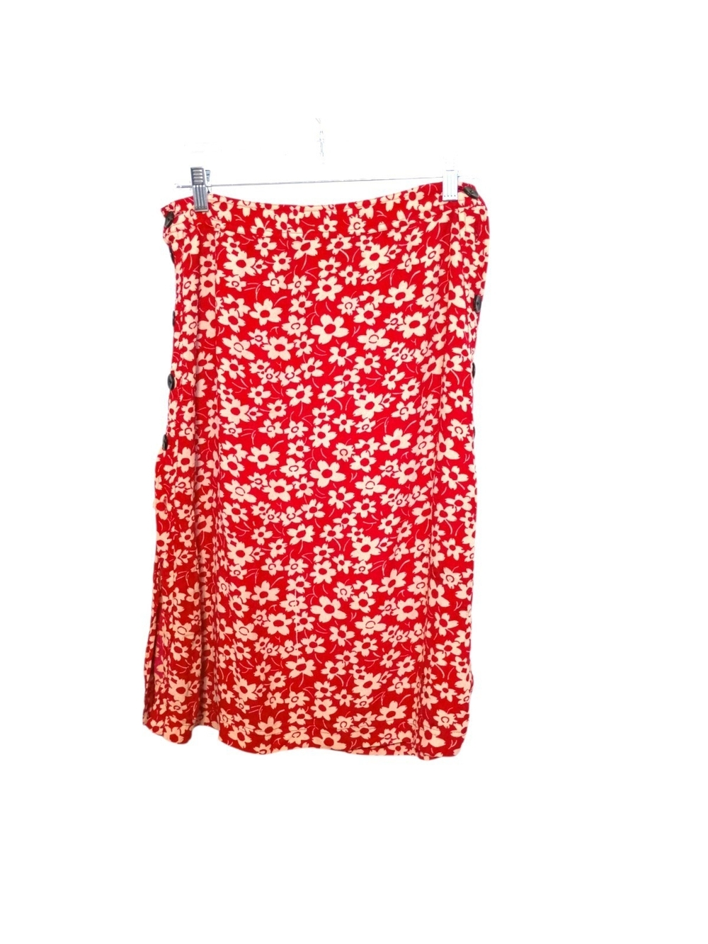 Madewell -Red Floral Midi Skirt - Size 4